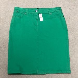Talbots green denim casual skirt